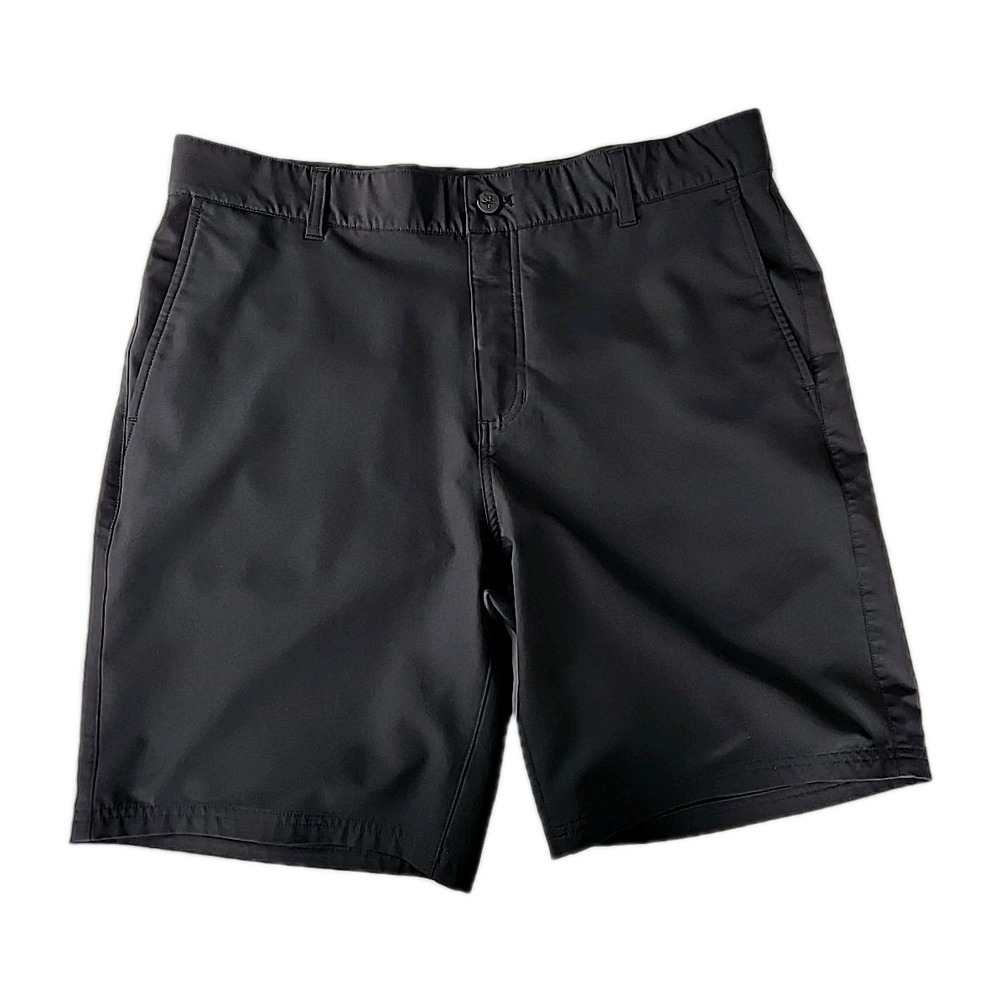 Soybu Coastal Flat Front Short Men's 34 Black 9" Golf Performance Quality EUC